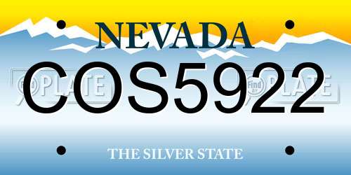 COS5922 Nevada License Plate