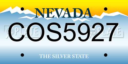 COS5927 Nevada License Plate