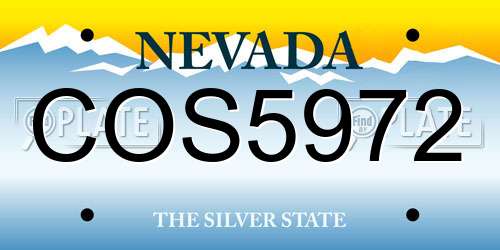 COS5972 Nevada License Plate