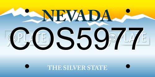 COS5977 Nevada License Plate