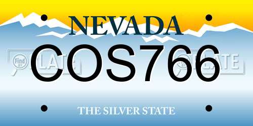 COS766 Nevada License Plate
