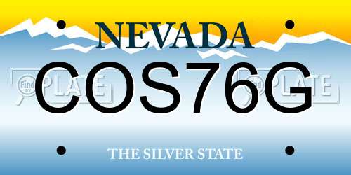 COS76G Nevada License Plate