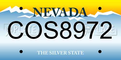 COS8972 Nevada License Plate