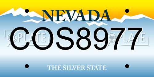 COS8977 Nevada License Plate