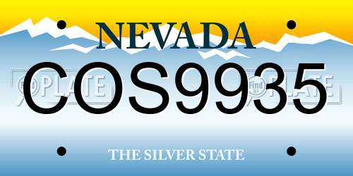 COS9935 Nevada License Plate