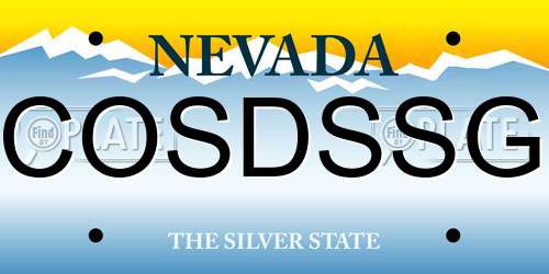 COSDSSG Nevada License Plate