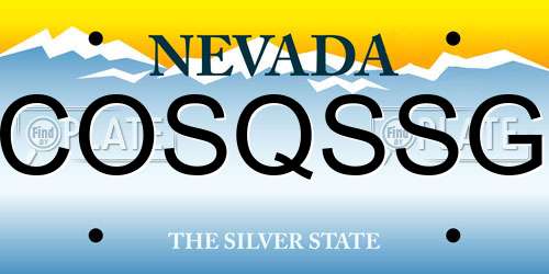 COSQSSG Nevada License Plate
