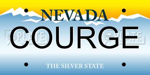 COURGE Nevada License Plate