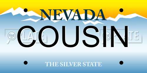 COUSIN Nevada License Plate