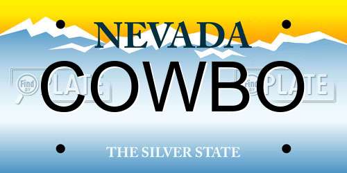 COWBO Nevada License Plate