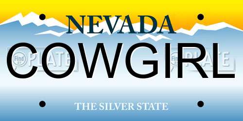 COWGIRL Nevada License Plate