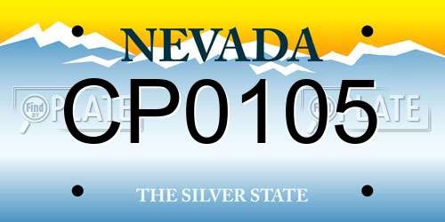 CP0105 Nevada License Plate
