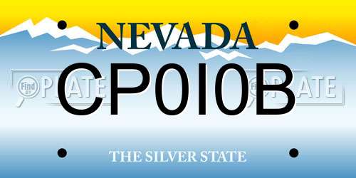 CP0I0B Nevada License Plate