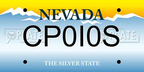 CP0I0S Nevada License Plate