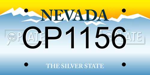 CP1156 Nevada License Plate