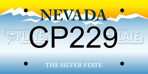 CP229 Nevada License Plate