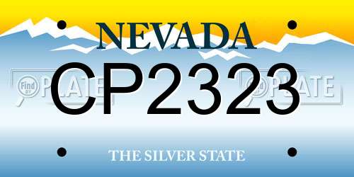 CP2323 Nevada License Plate