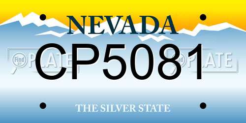 CP5081 Nevada License Plate