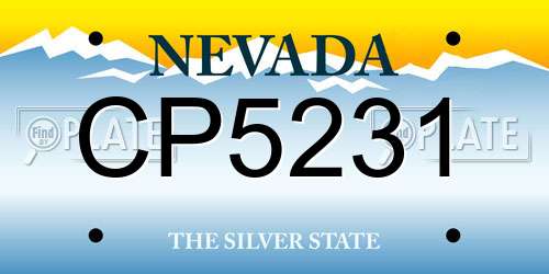 CP5231 Nevada License Plate