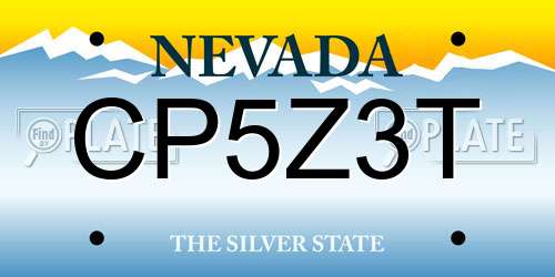 CP5Z3T Nevada License Plate