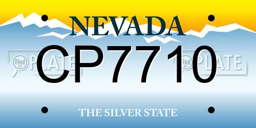 CP7710 Nevada License Plate