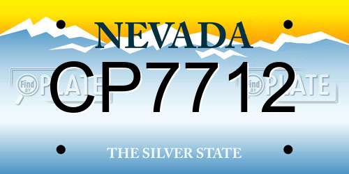 CP7712 Nevada License Plate