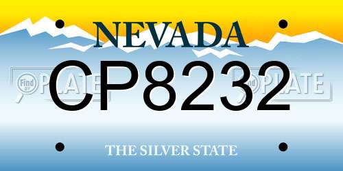 CP8232 Nevada License Plate