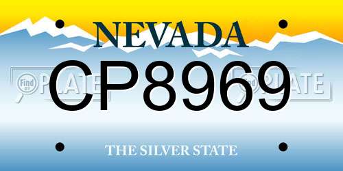 CP8969 Nevada License Plate