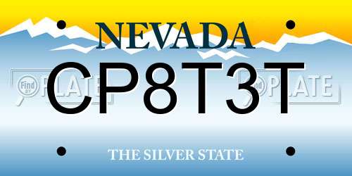 CP8T3T Nevada License Plate