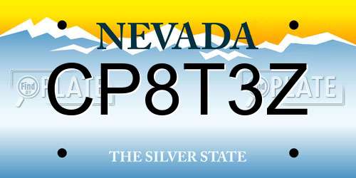 CP8T3Z Nevada License Plate