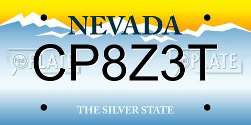 CP8Z3T Nevada License Plate