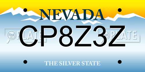 CP8Z3Z Nevada License Plate