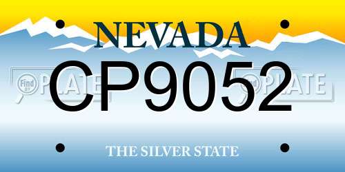 CP9052 Nevada License Plate