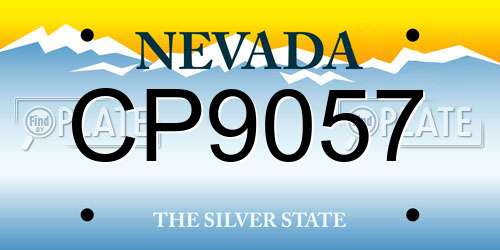 CP9057 Nevada License Plate