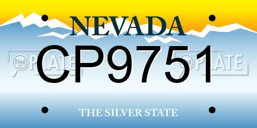 CP9751 Nevada License Plate