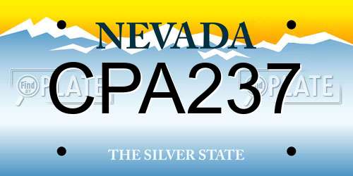 CPA237 Nevada License Plate