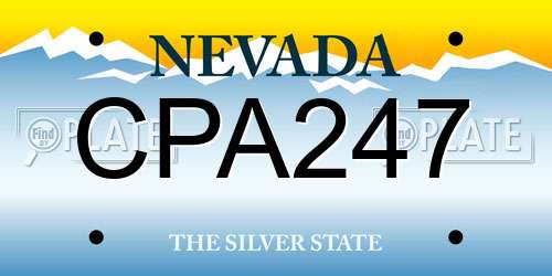 CPA247 Nevada License Plate