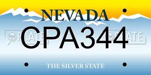 CPA344 Nevada License Plate