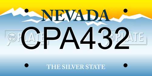 CPA432 Nevada License Plate