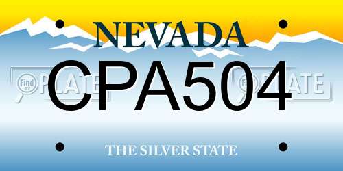 CPA504 Nevada License Plate