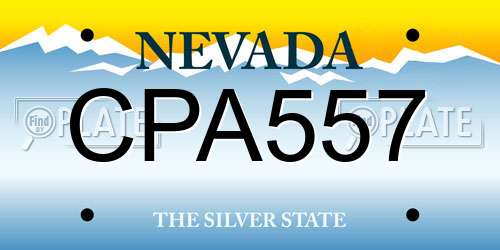 CPA557 Nevada License Plate
