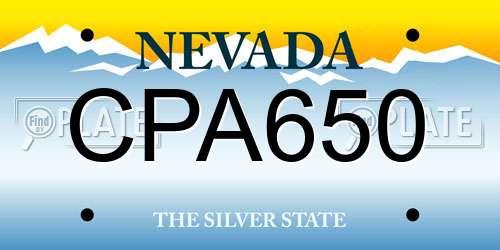 CPA650 Nevada License Plate