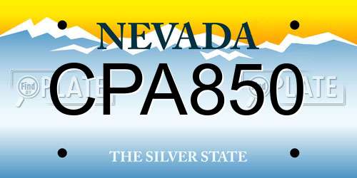 CPA850 Nevada License Plate
