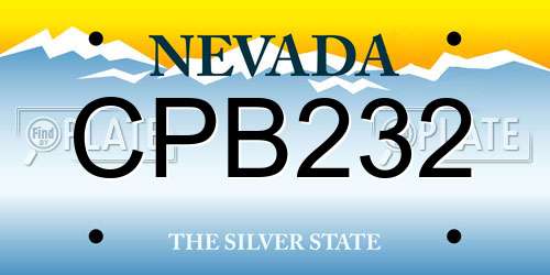 CPB232 Nevada License Plate