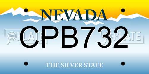 CPB732 Nevada License Plate