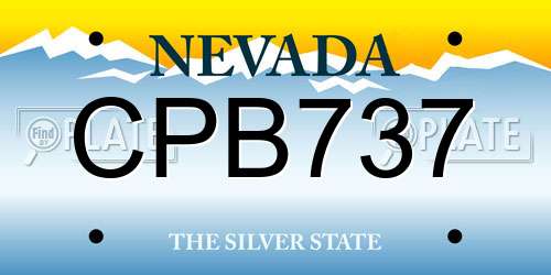 CPB737 Nevada License Plate