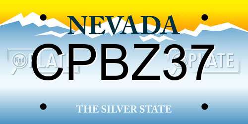 CPBZ37 Nevada License Plate