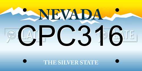 CPC316 Nevada License Plate
