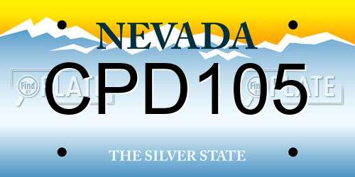CPD105 Nevada License Plate