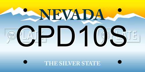 CPD10S Nevada License Plate